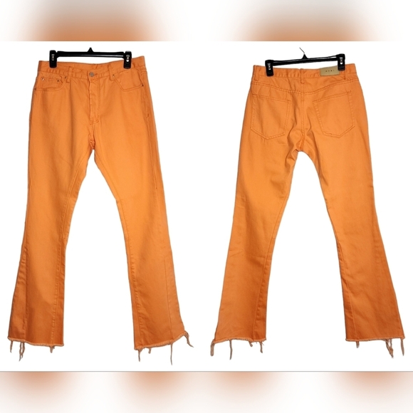 MNML Orange Men's B251 Flare Denim Jeans Men's size 30x32 Button fly - Picture 3 of 16